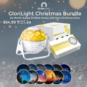 CYBER OFFER: GloriLight Christmas Bundle | Starter Kit + Christmas Disc Set (6 Month Supply Of Bible Verses)